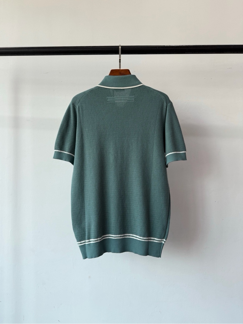 NWOT Zegna Men’s Premium Cotton Short-Sleeve Polo Shirt in Blue, Size S/M/L/XL - Picture 11 of 16